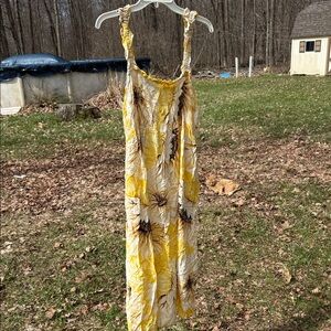 Yellow Floral Sunflower Maternity Maxi Dress
